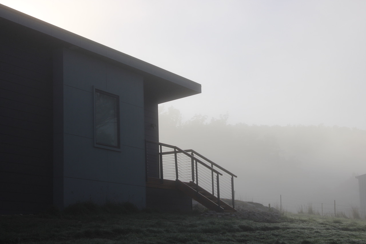 Cabin in mist